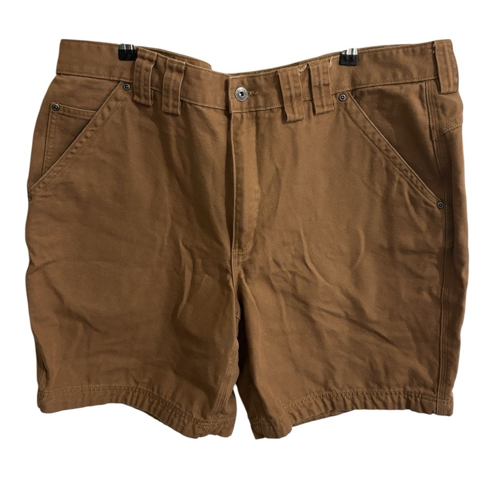 Duluth Trading Co Men’s Flex Fire Hose Shorts Relaxed Fit 9” Brown Outdoors 42 - Picture 2 of 11
